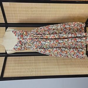 J. Crew Multicolor Floral Midi Dress